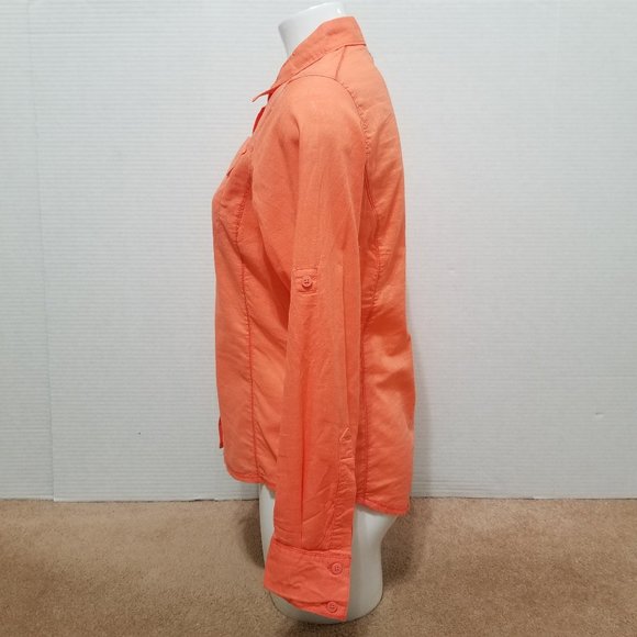 Columbia top Small Camp Henry Solid Long Sleeve button up down 100% cotton - Picture 2 of 15